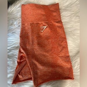 GymShark DIY Seamless Leggings Crop Shorts Compression Orange